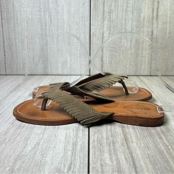 Frye Ava Fringe Leather Thong Flat Sandals Flip Flops Causal Shoes Womens Size 7 - Picture 2 of 10
